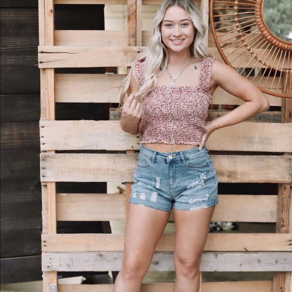 NWT Entro smocked crop top - Picture 2 of 6